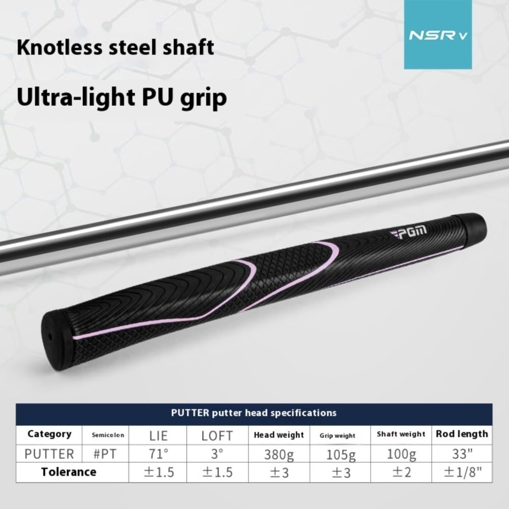 PGM Golf Mallet Putters Loft 3 Degree Women RH Right Handed with Headcover Golf Push Rod Ladies Golf Club Putter for Outdoor Sports