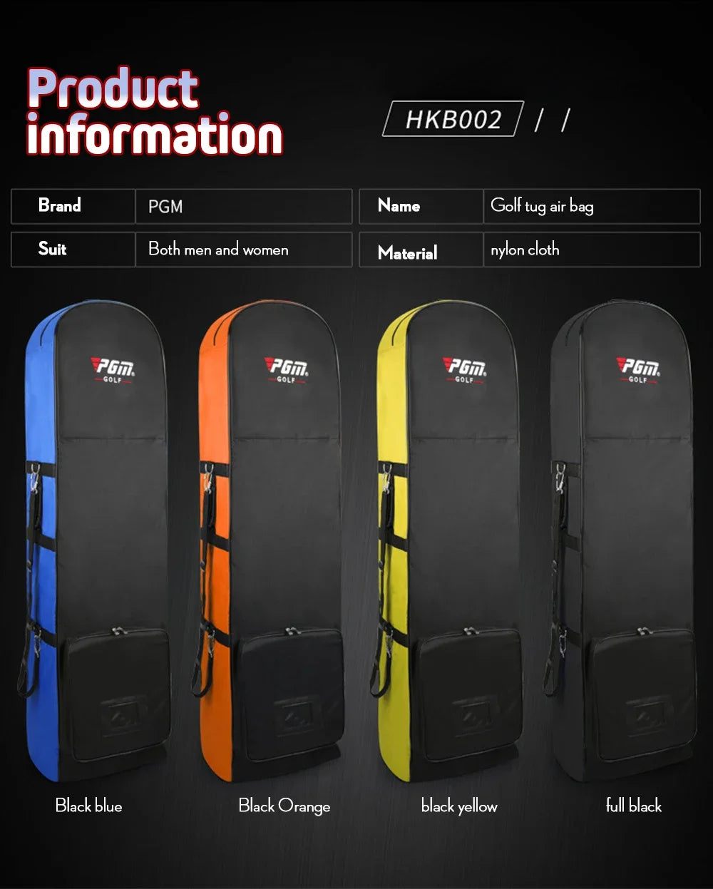 PGM Golf Aviation Bag Golf Bag with Silent Wheels Large Capacity Storage Foldable Airplane Travelling Golf Bags
