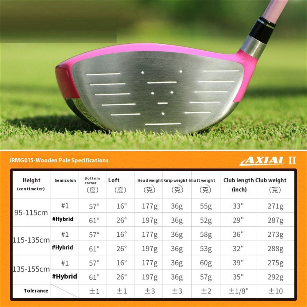 PGM Junior Golf Clubs Kids Right Handed #1 Drivers, #5 UT Hybrids Iron Children Practice Pole Carbon Shaft Golf Club Wood