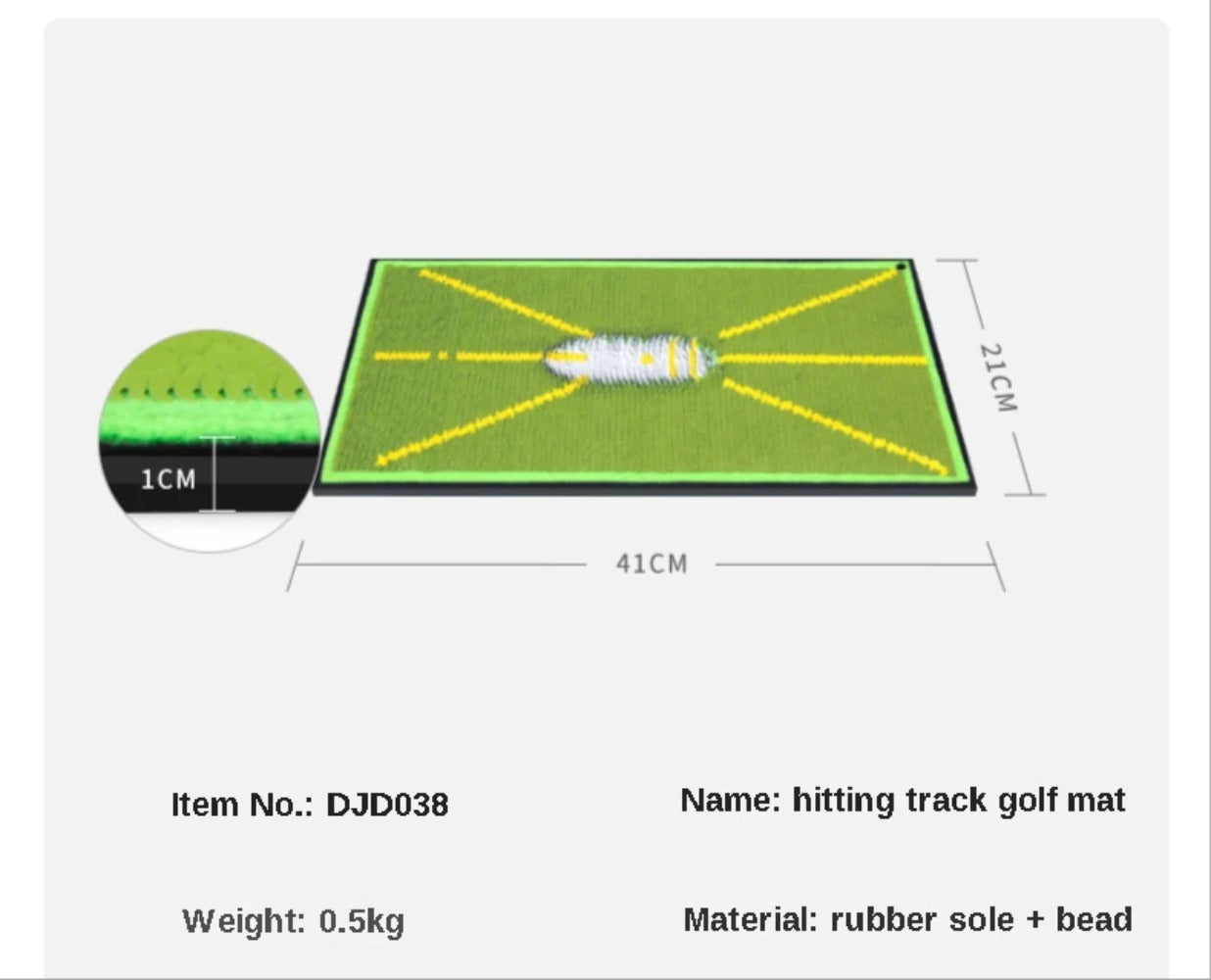 PGM Brand Golf Training Mat for Swing Detection Batting Ball Trace Directional Mat Swing Path Pads Swing Practice Pads
