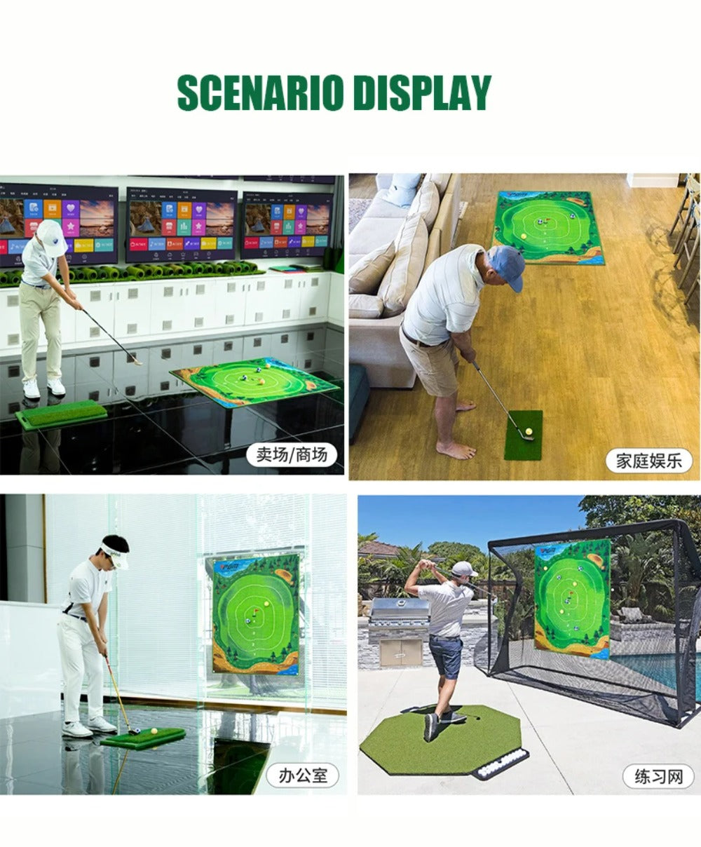 PGM Custom Portable Indoor Golf Swing Mat for Chipping Game & Practice Training Aids