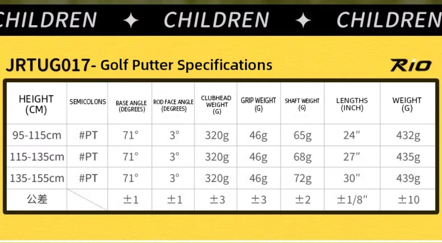 PGM Kids Golf Clubs Kit - Complete Golf Clubs Set with Hybrid & Utility Clubs, Wood, Irons, Putter, and Bag for Children 3-12year