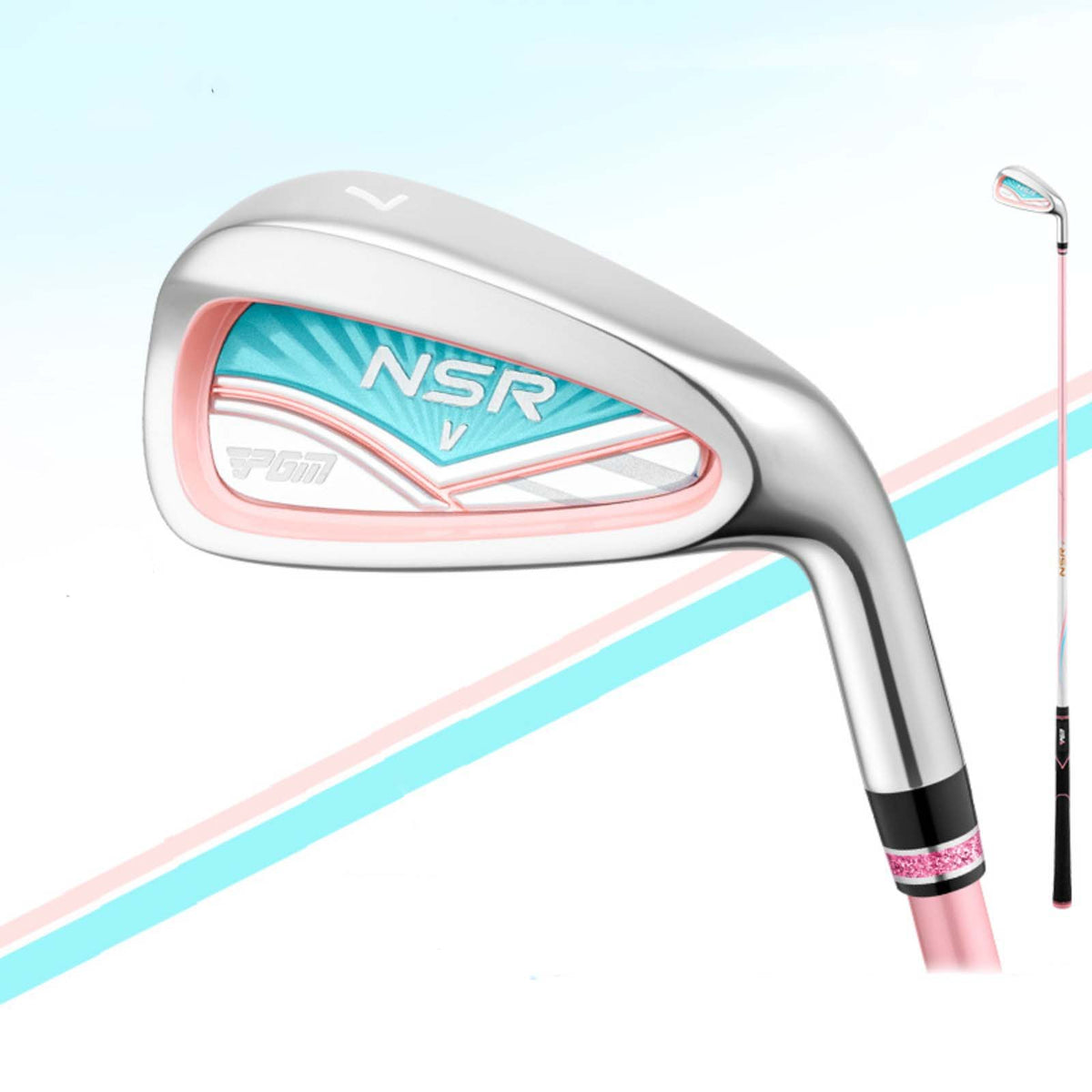 PGM Women Golf Club Iron Single #7 Iron Professional Practice for L-grade Loft 32 Degree RH Carbon Stainless Steel Rod Head
