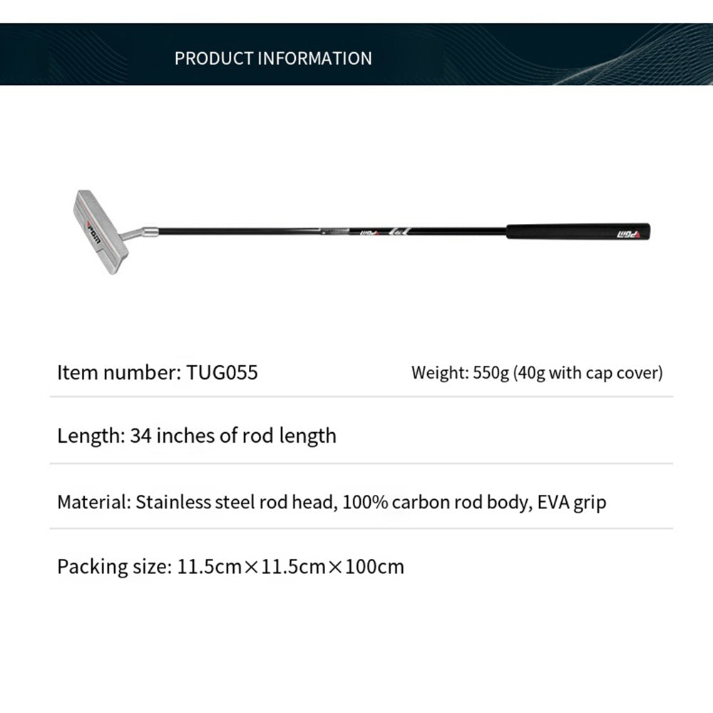 PGM Golf Club Putter, Golf Blade Putter with Carbon Rod and Golf Headcover for Right Handed Golfers Mens Womens