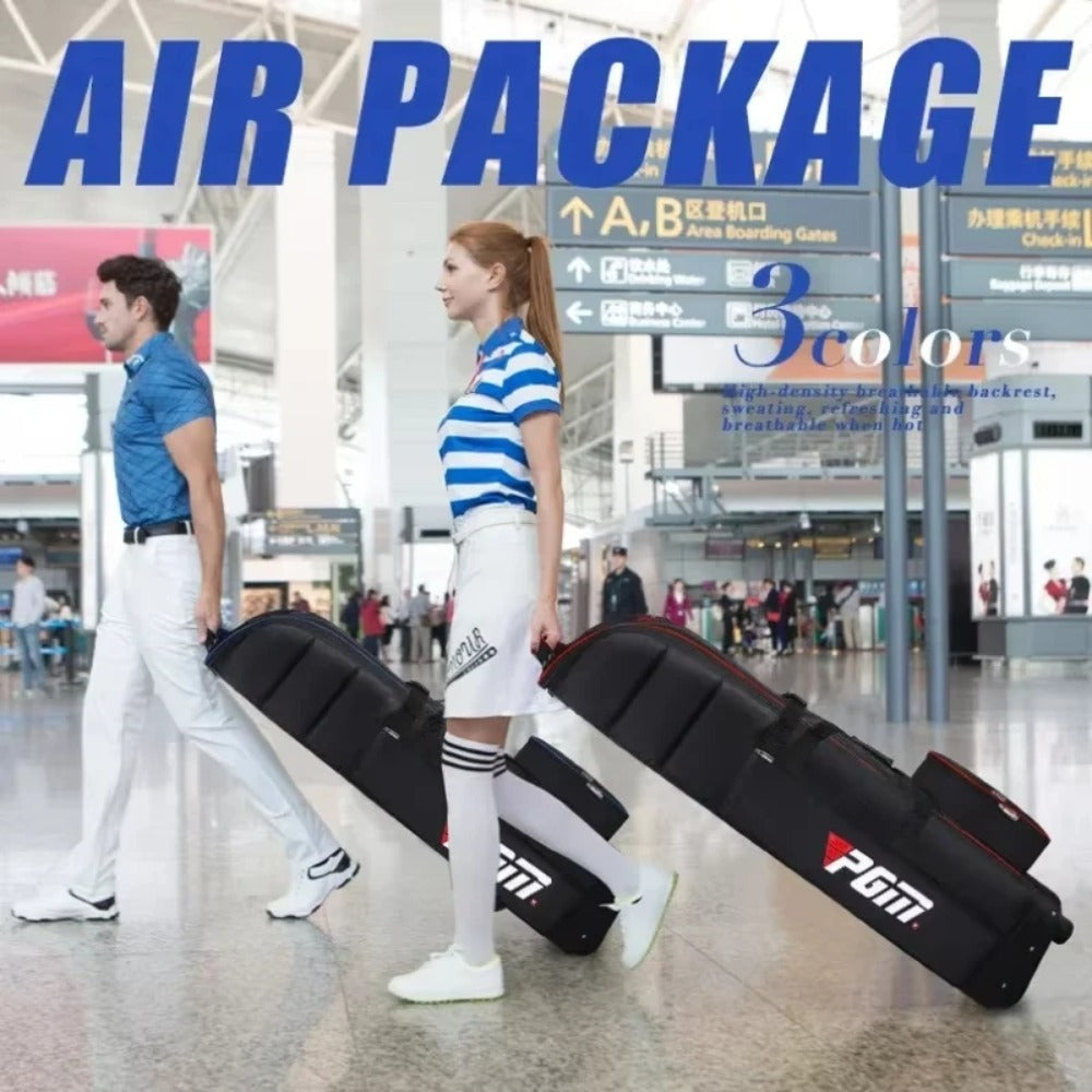 PGM Golf Travel Plane Bags with Wheel thicken Straps Foldable Golf Club Travel Cover for Airlines Golf Aviation Bag