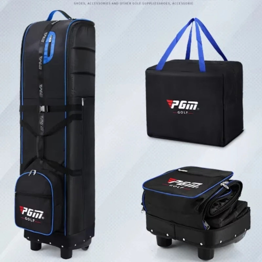 PGM Golf Travel Plane Bags with Wheel thicken Straps Foldable Golf Club Travel Cover for Airlines Golf Aviation Bag
