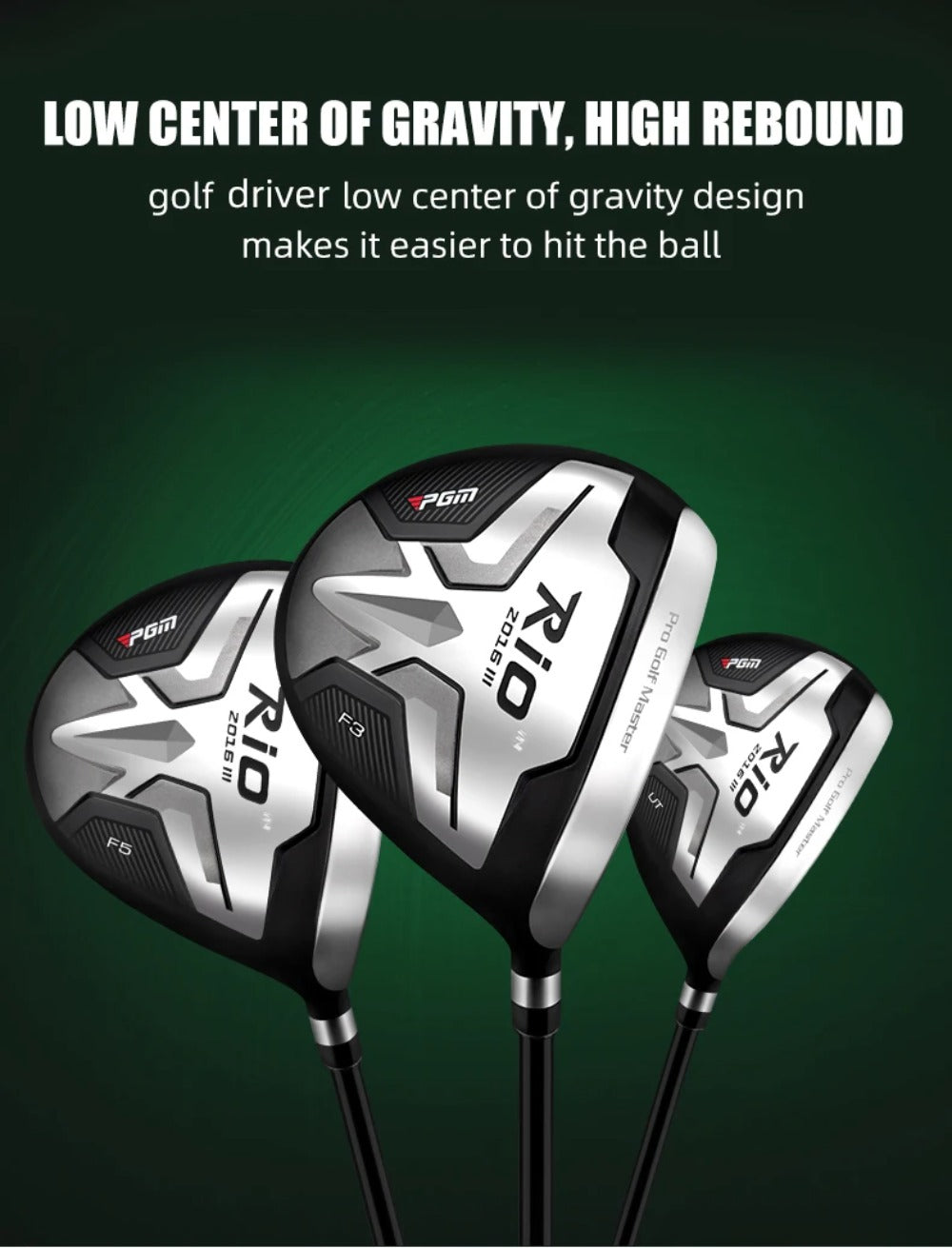 PGM Beginner Professional Golf Clubs Set Premium 460cc Black Golf Clubs