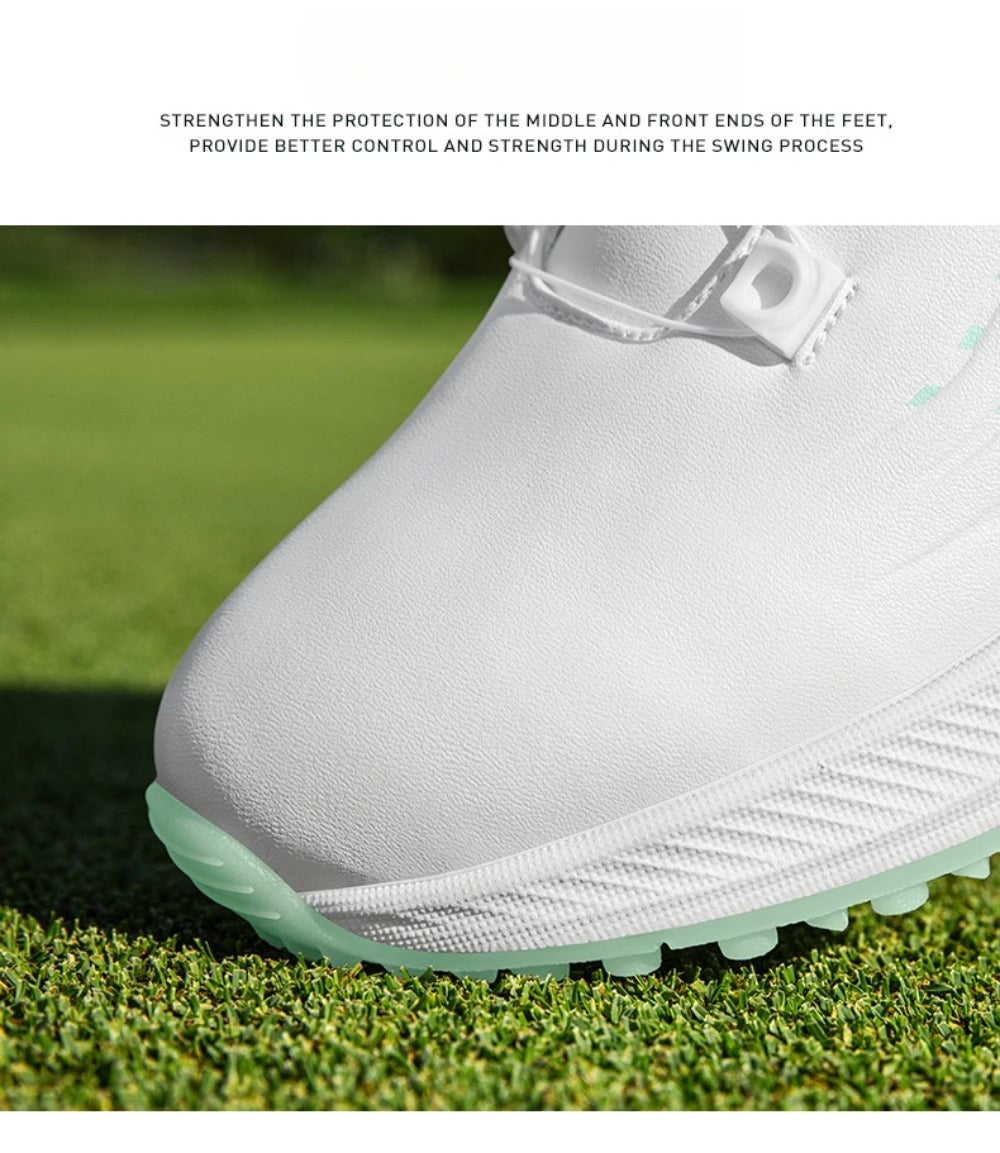 PGM Women Golf Shoes Summer Waterproof Anti Slip Comfortable Lightweight Nailless Shoes with Knob Laces Sports Sneakers