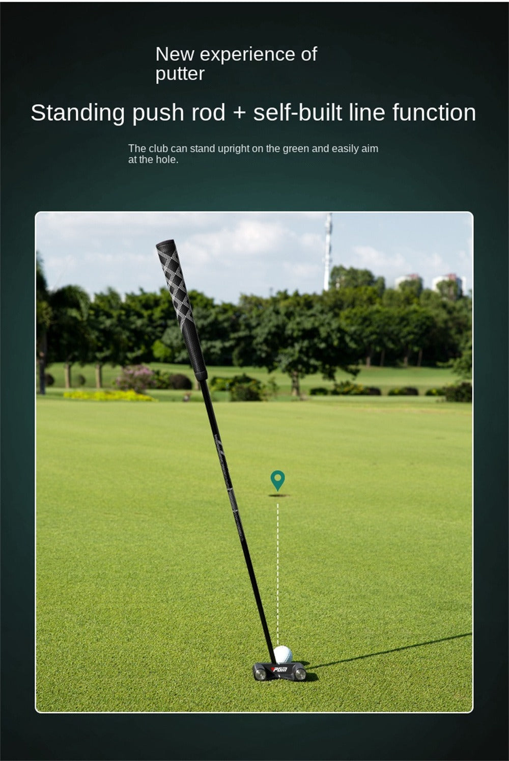 PGM Golf Putter Standing for Perfect Alignment - Legal for Tournament Play | Stand Up Mallet Golf Putters for Men Women | with Golf Headcover