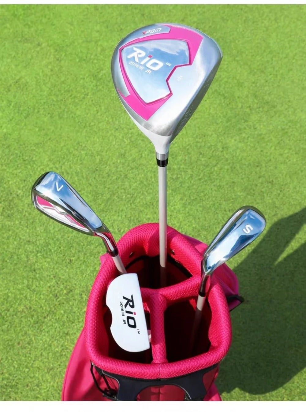 PGM Kids Golf Clubs Kit - Complete Golf Clubs Set with Hybrid & Utility Clubs, Wood, Irons, Putter, and Bag for Children 3-12year