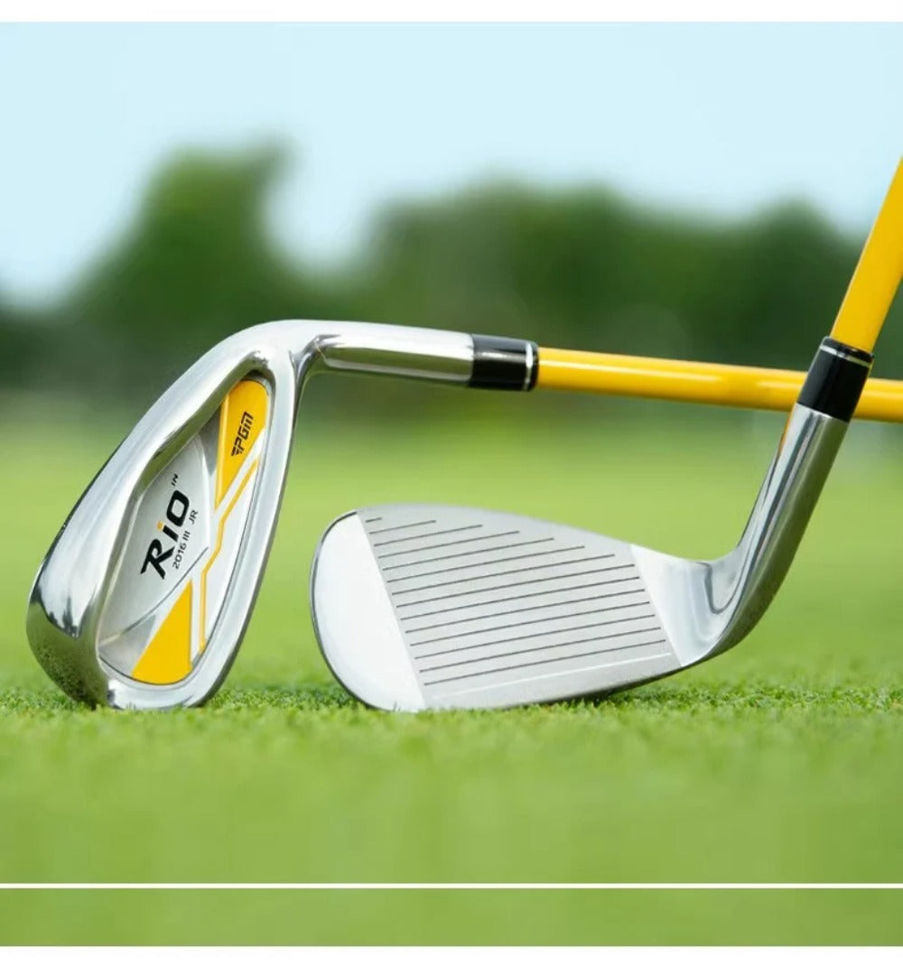 PGM Kids Golf Clubs Kit - Complete Golf Clubs Set with Hybrid & Utility Clubs, Wood, Irons, Putter, and Bag for Children 3-12year