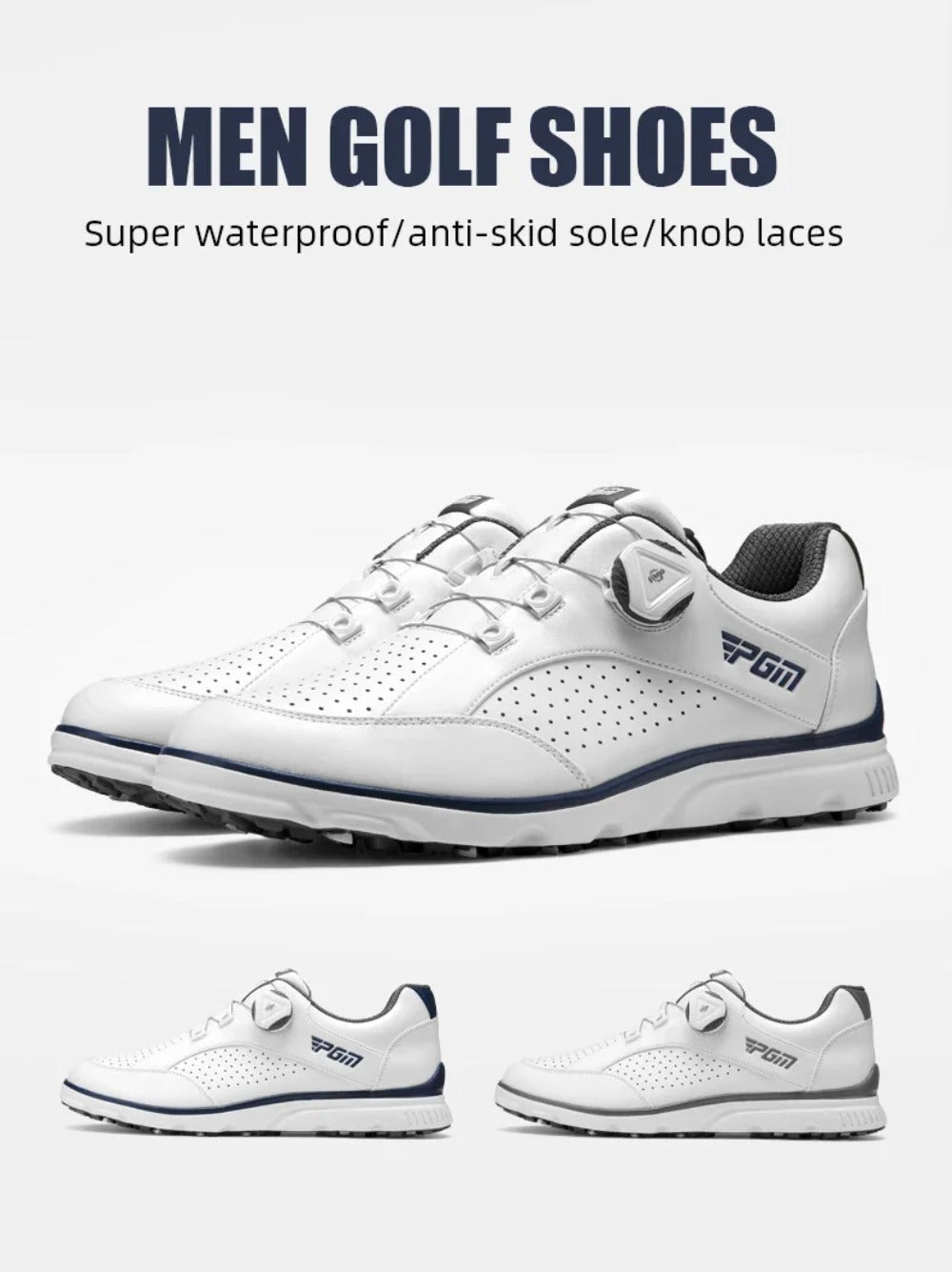 PGM Men Golf Shoes Knob Shoelaces Anti-side Slip Waterproof Men's Sports Shoes Sneakers