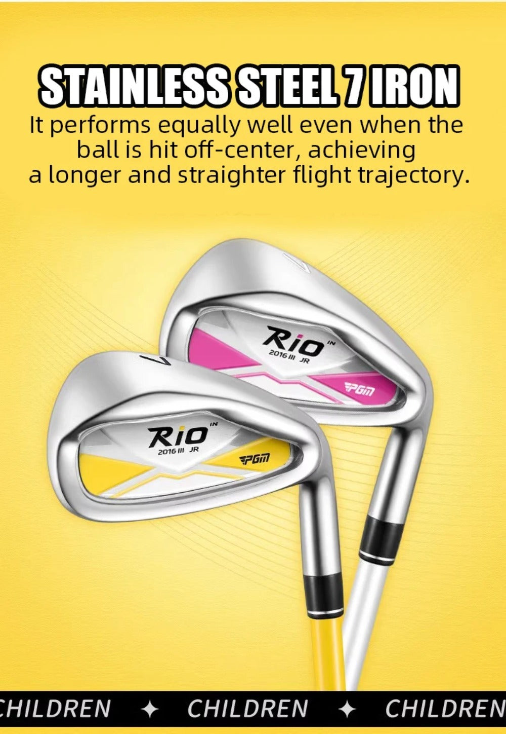 PGM Kids Golf Clubs Kit - Complete Golf Clubs Set with Hybrid & Utility Clubs, Wood, Irons, Putter, and Bag for Children 3-12year