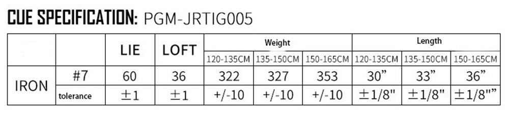PGM #7 Golf Irons 36 Degree for Kids Boys Girls Beginner Children Right Handed Golf Club Iron with Graphite Shaft for Golf Sports