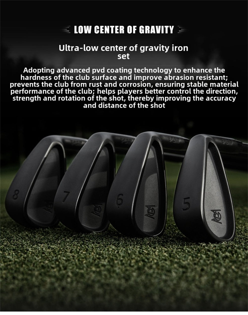 PGM Golf Irons #7 Stainless Steel Low Center of Gravity High Capacity Misalignment Right Handed Men Coach Teach Golf Clubs