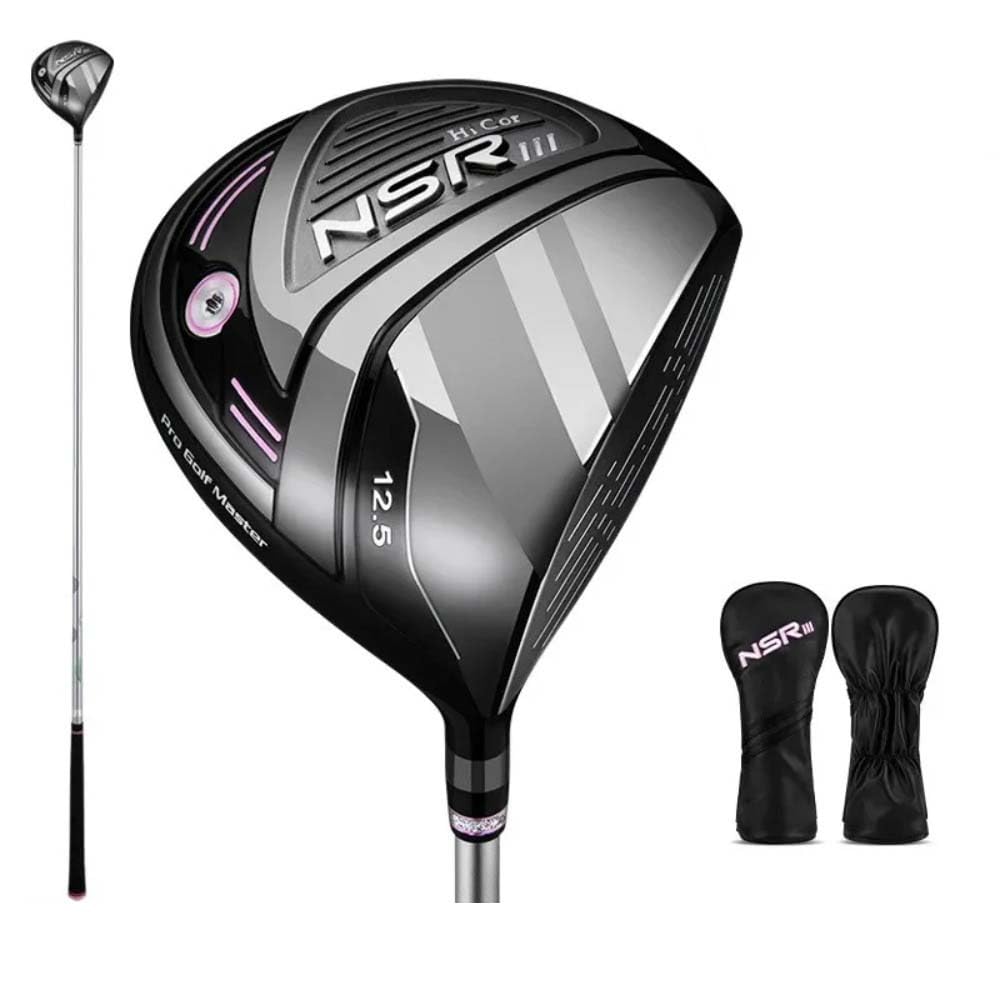 PGM NSR III Golf Clubs for Women Right Handed No.1/No.3/No.5 Hybrid Wooden Club Titanium Golf Driver Carbon Shaft High Rebound with Headcover