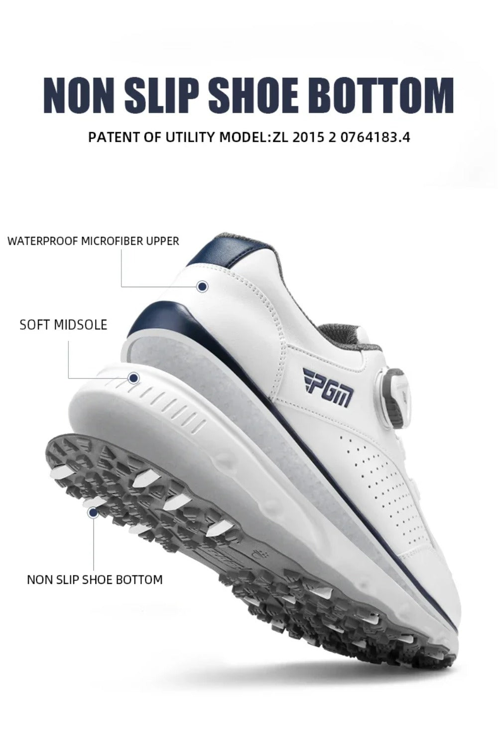 PGM Men Golf Shoes Knob Shoelaces Anti-side Slip Waterproof Men's Sports Shoes Sneakers