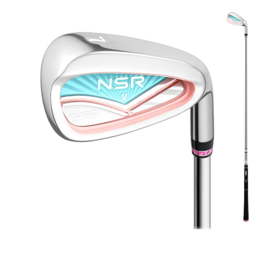PGM Women Golf Club Iron Single #7 Iron Professional Practice for L-grade Loft 32 Degree RH Carbon Stainless Steel Rod Head