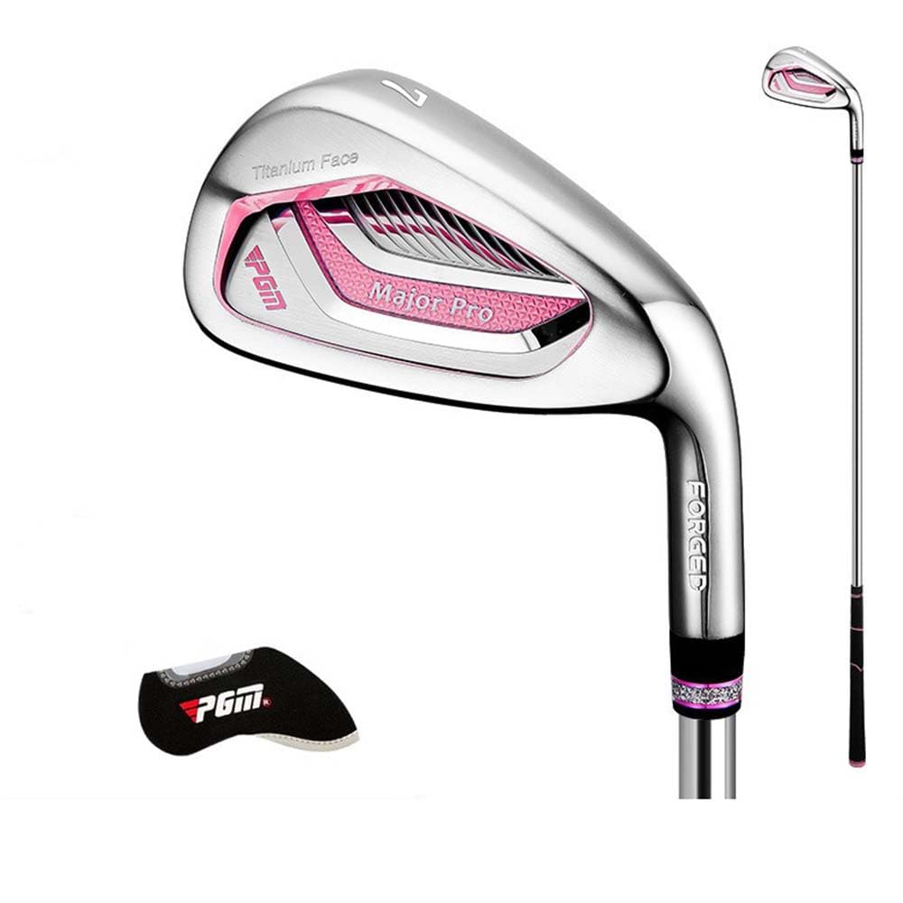 PGM Golf Clubs Women's No. 7 Iron Right Handed Golf Iron Practice Playing Pole with Headcover Lightweight Titanium Striking Surface