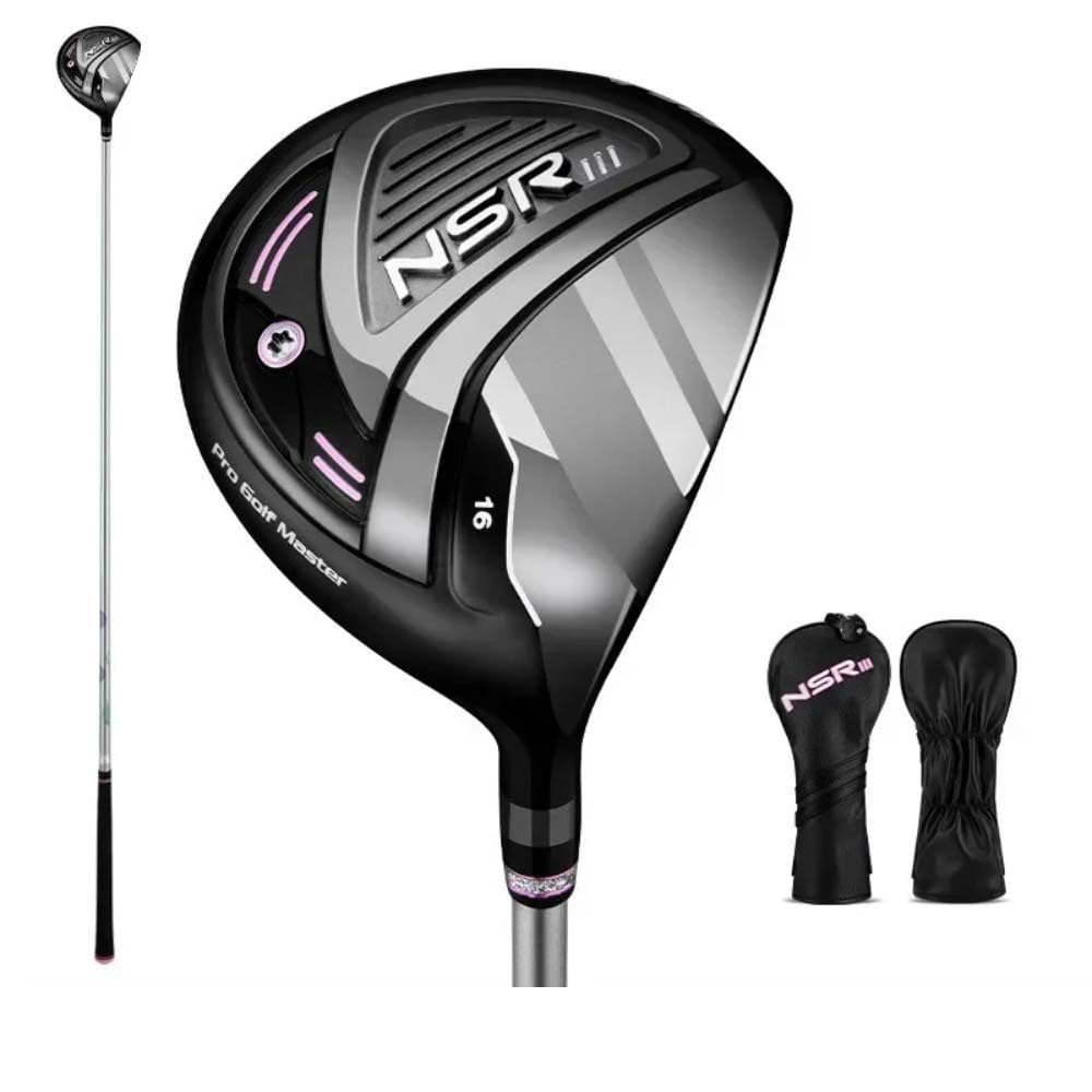 PGM NSR III Golf Clubs for Women Right Handed No.1/No.3/No.5 Hybrid Wooden Club Titanium Golf Driver Carbon Shaft High Rebound with Headcover
