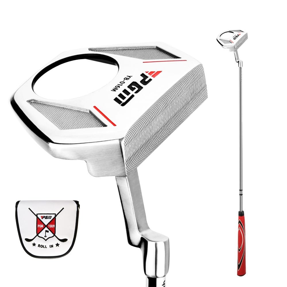 PGM Golf Clubs Right Handed Men's Putters Low Center of Gravity with Ball Picking Function Aiming Line RH Push Rod with Headcover