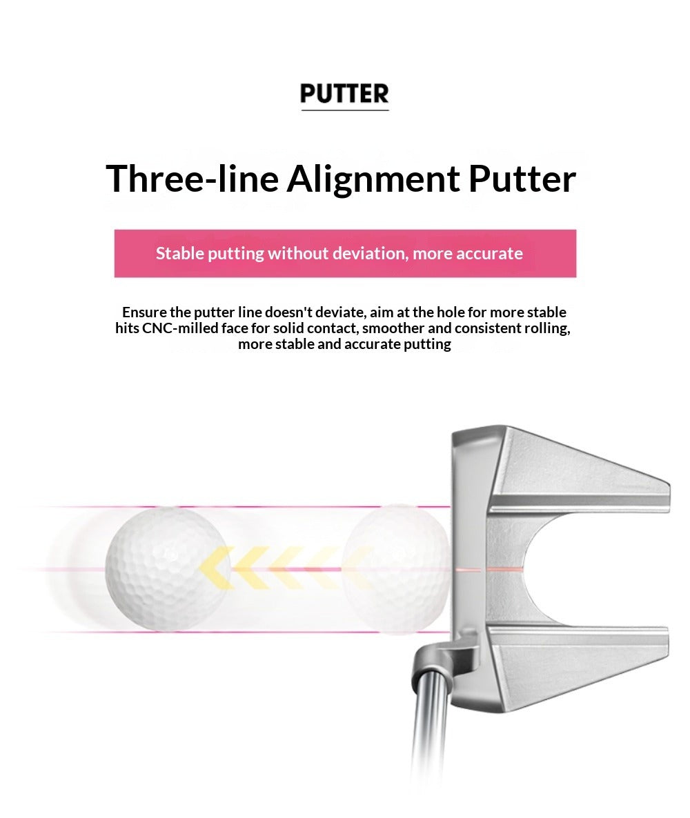 PGM Golf Mallet Putter for Right Handed Women Golfers Single Stable G500 Golf Push Rod with Headcover for Golf Enthusiasts