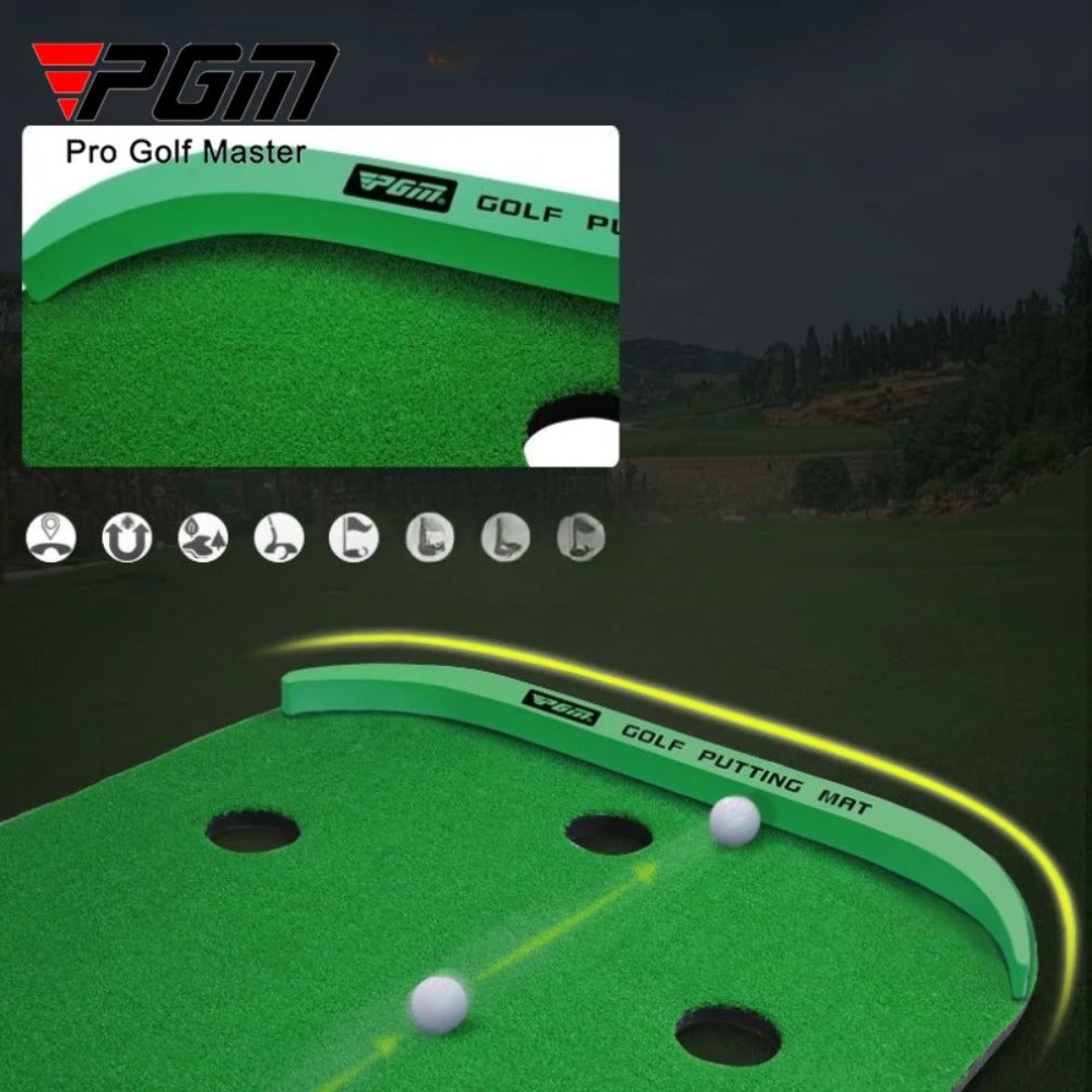PGM Golf Portable Green Indoor Golf Puttering Trainer Mini Practice Blanket 3x1m