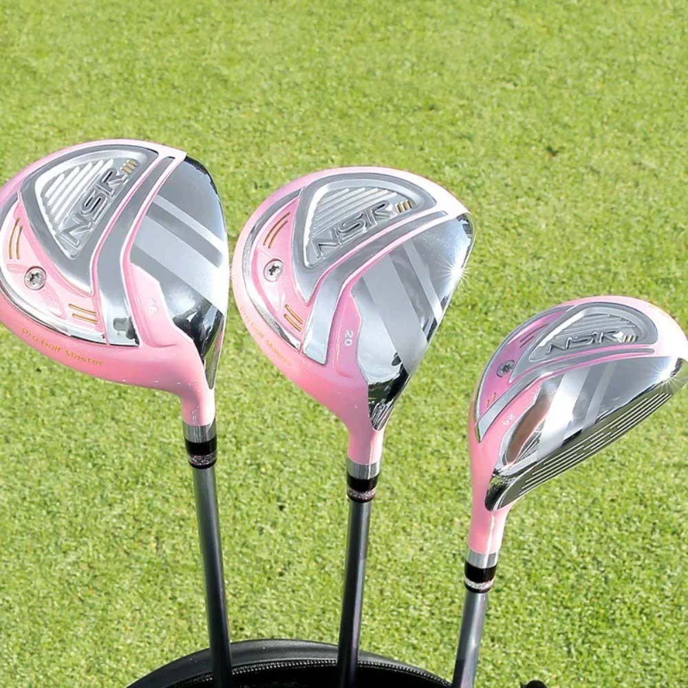 PGM NSR III Golf Clubs for Women Right Handed No.1/No.3/No.5 Hybrid Wooden Club Titanium Golf Driver Carbon Shaft High Rebound with Headcover
