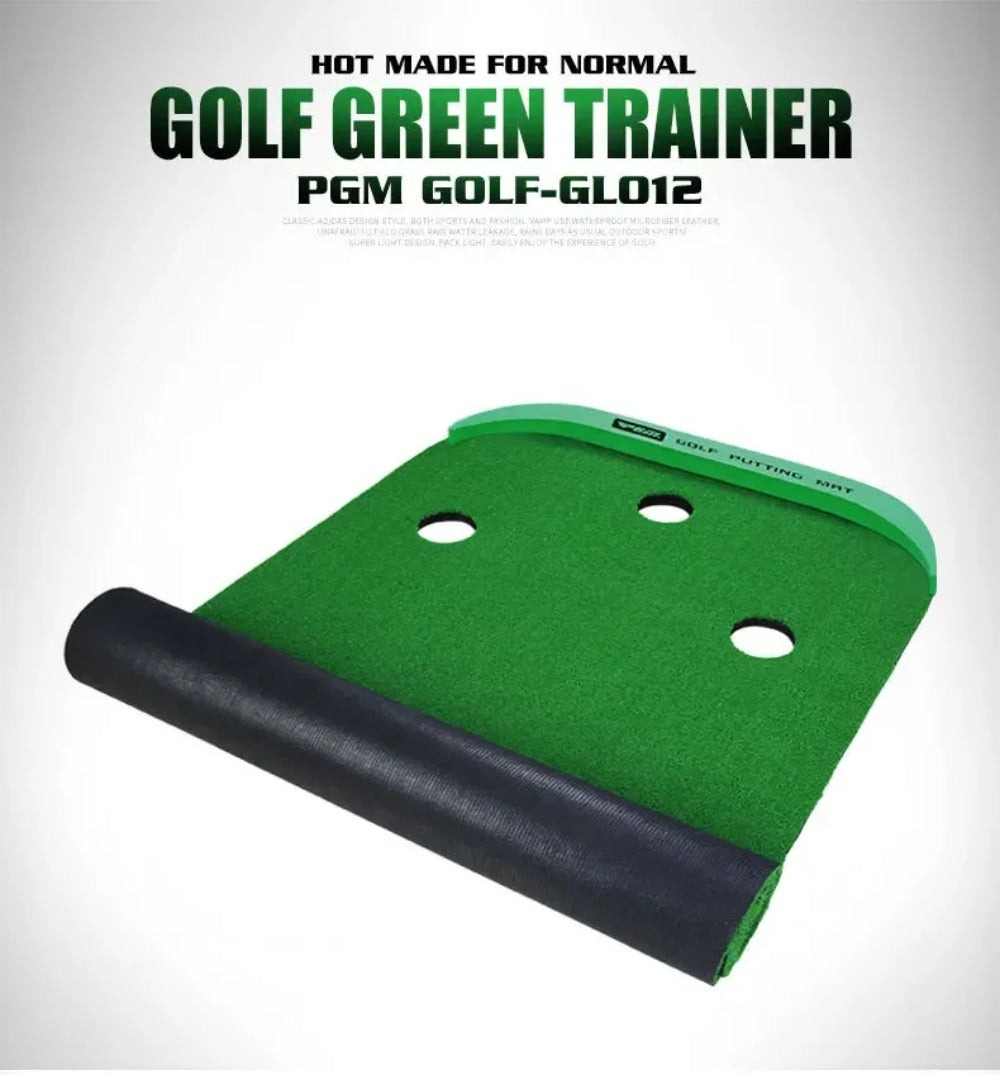 PGM Golf Portable Green Indoor Golf Puttering Trainer Mini Practice Blanket 3x1m