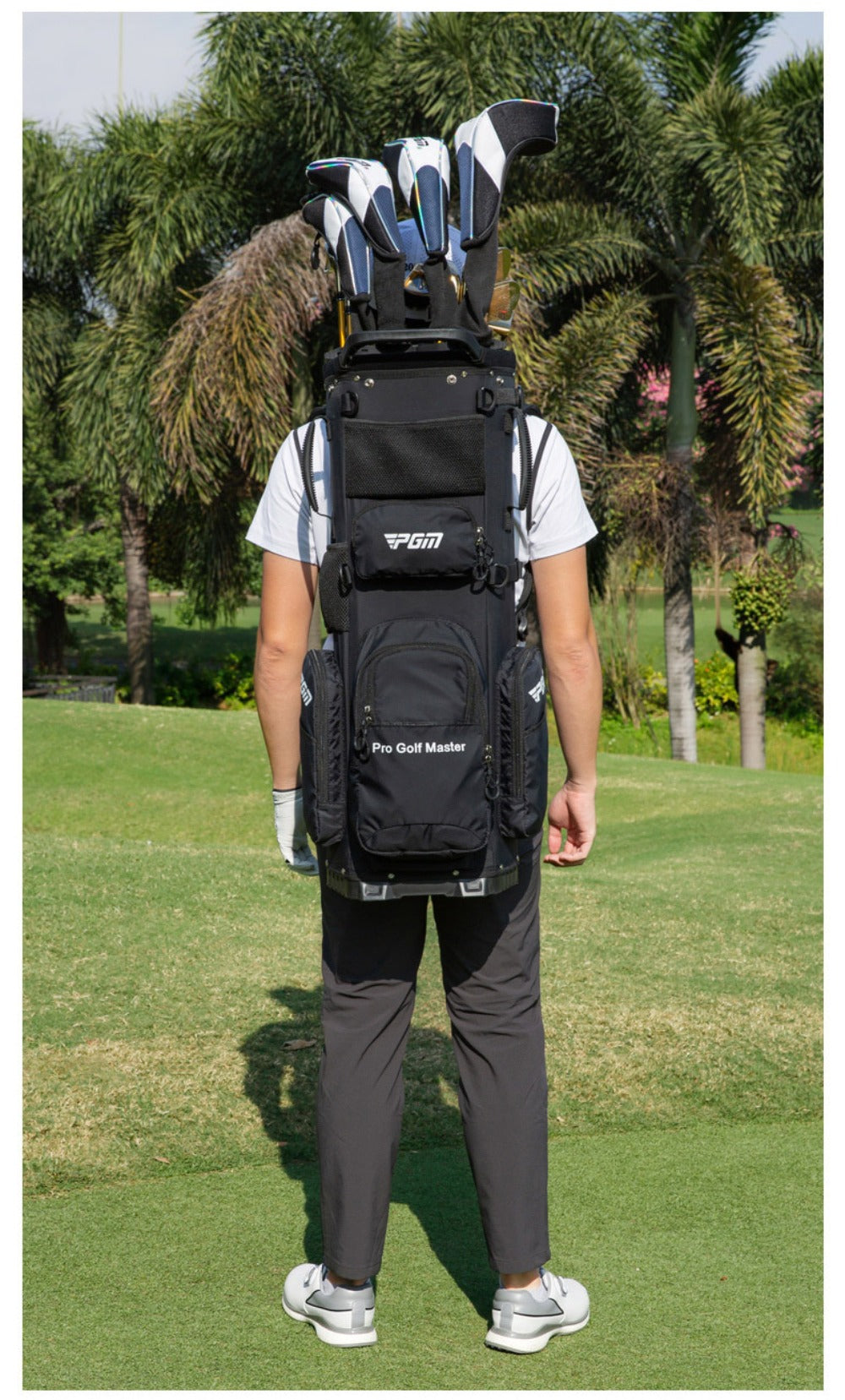 PGM Golf Bag, Backpack Style Golf Club Bag, Ultra Lightweight, Portable, Fixed, Plug-in, Waterproof Golf Bag