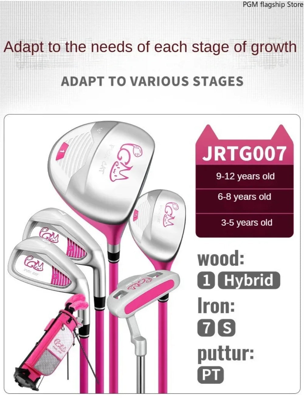 PGM Children's Golf Clubs for Boys and Girls Complete Set of Beginner Sets of Practice Clubs for 3-12 Years Old