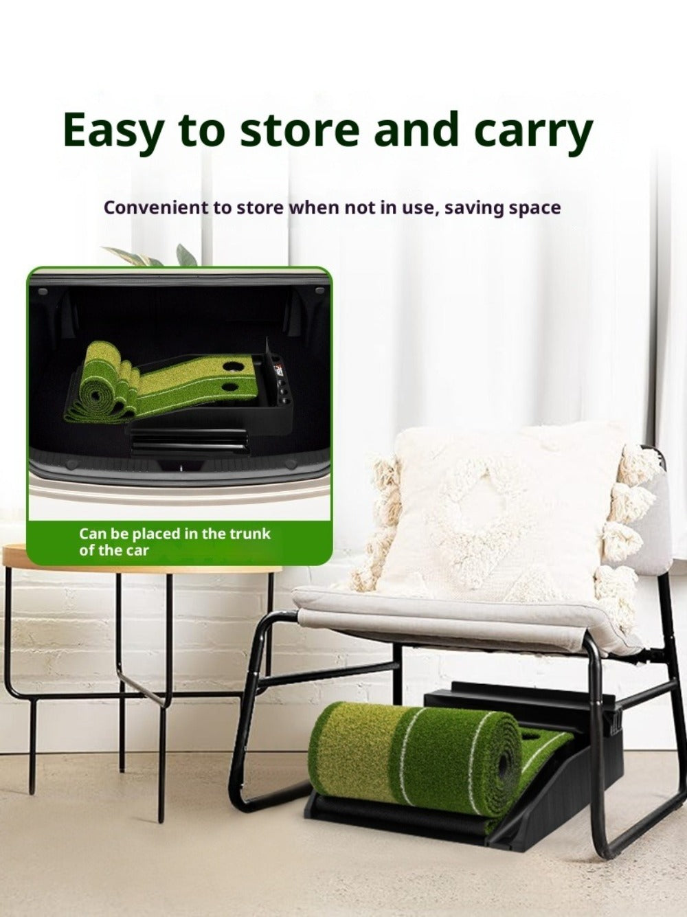 PGM Indoor Golf Putter Mini Golf Putting Green Blanket Home Golf Trainer Set