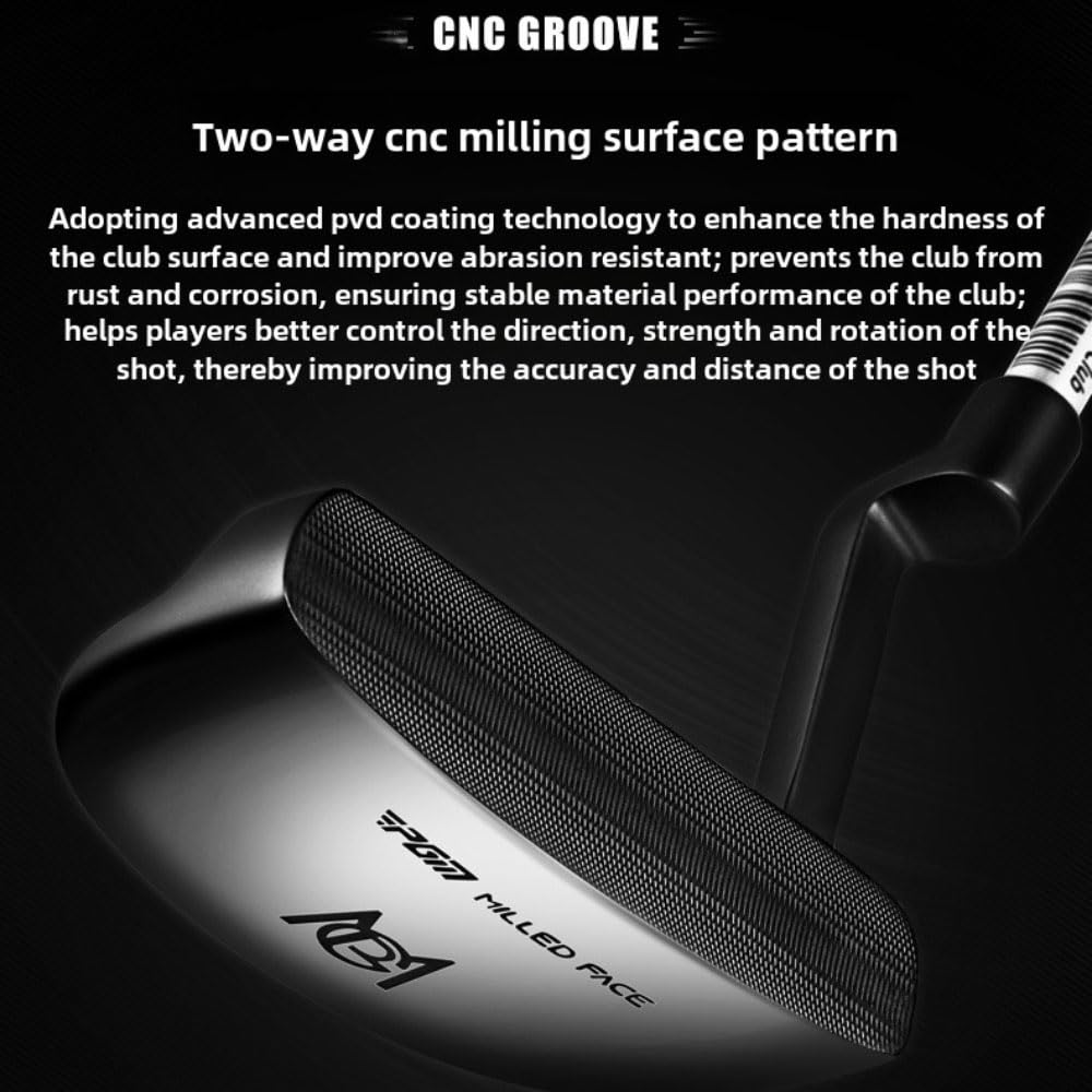 PGM Men Golf Putter Steel Casting Low Center of Gravity with Aiming Line Right Handed Golf Coach Teach Clubs Push Rod with Headcover