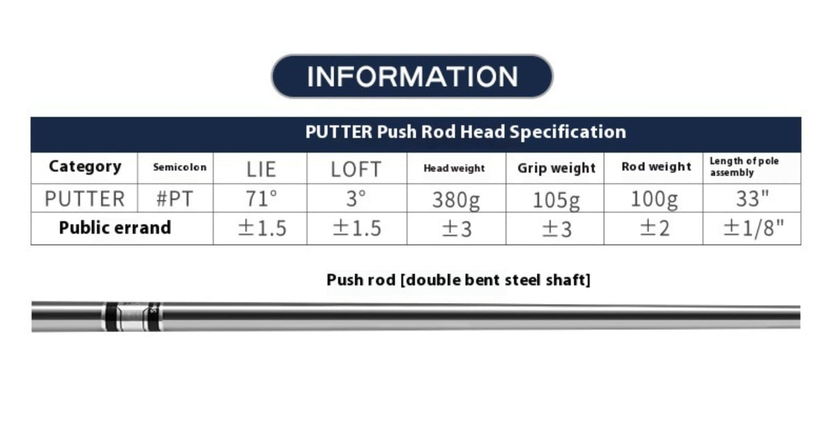 PGM Golf Mallet Putters Loft 3 Degree Women RH Right Handed with Headcover Golf Push Rod Ladies Golf Club Putter for Outdoor Sports