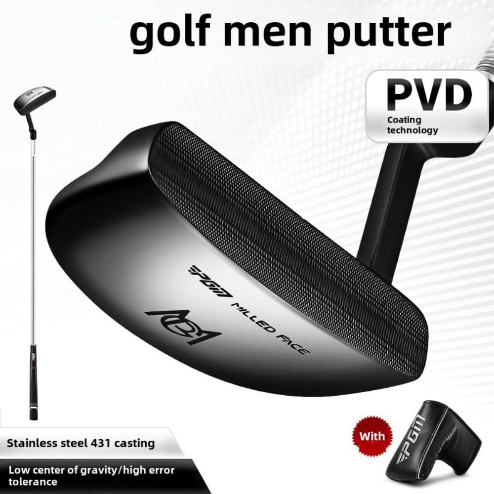 PGM Men Golf Putter Steel Casting Low Center of Gravity with Aiming Line Right Handed Golf Coach Teach Clubs Push Rod with Headcover