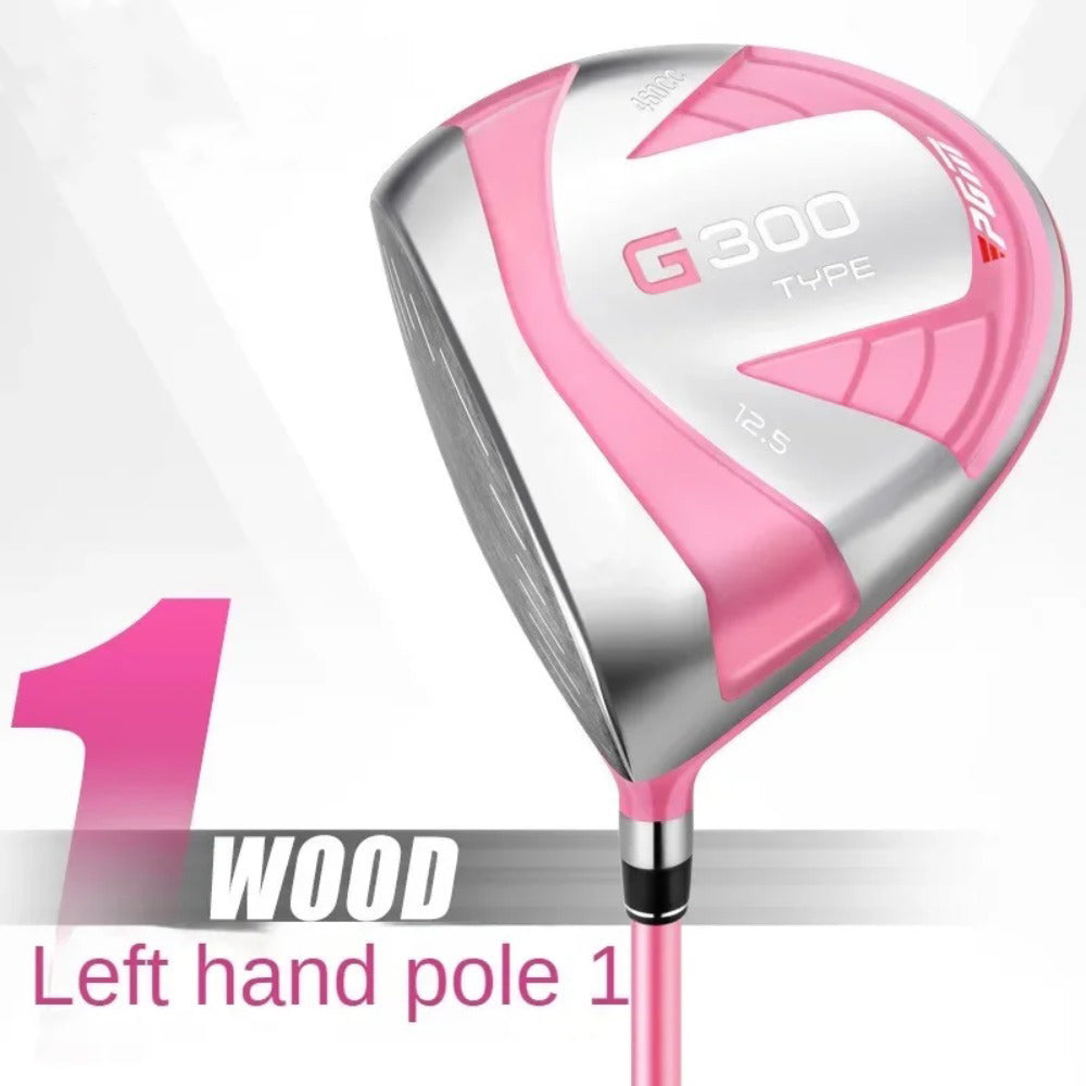 PGM Women Left Hand 1# Wood Golf Club G300 High Rebound Ultralight Titanium Alloy Graphite Rod LH Golf Driver with Headcover