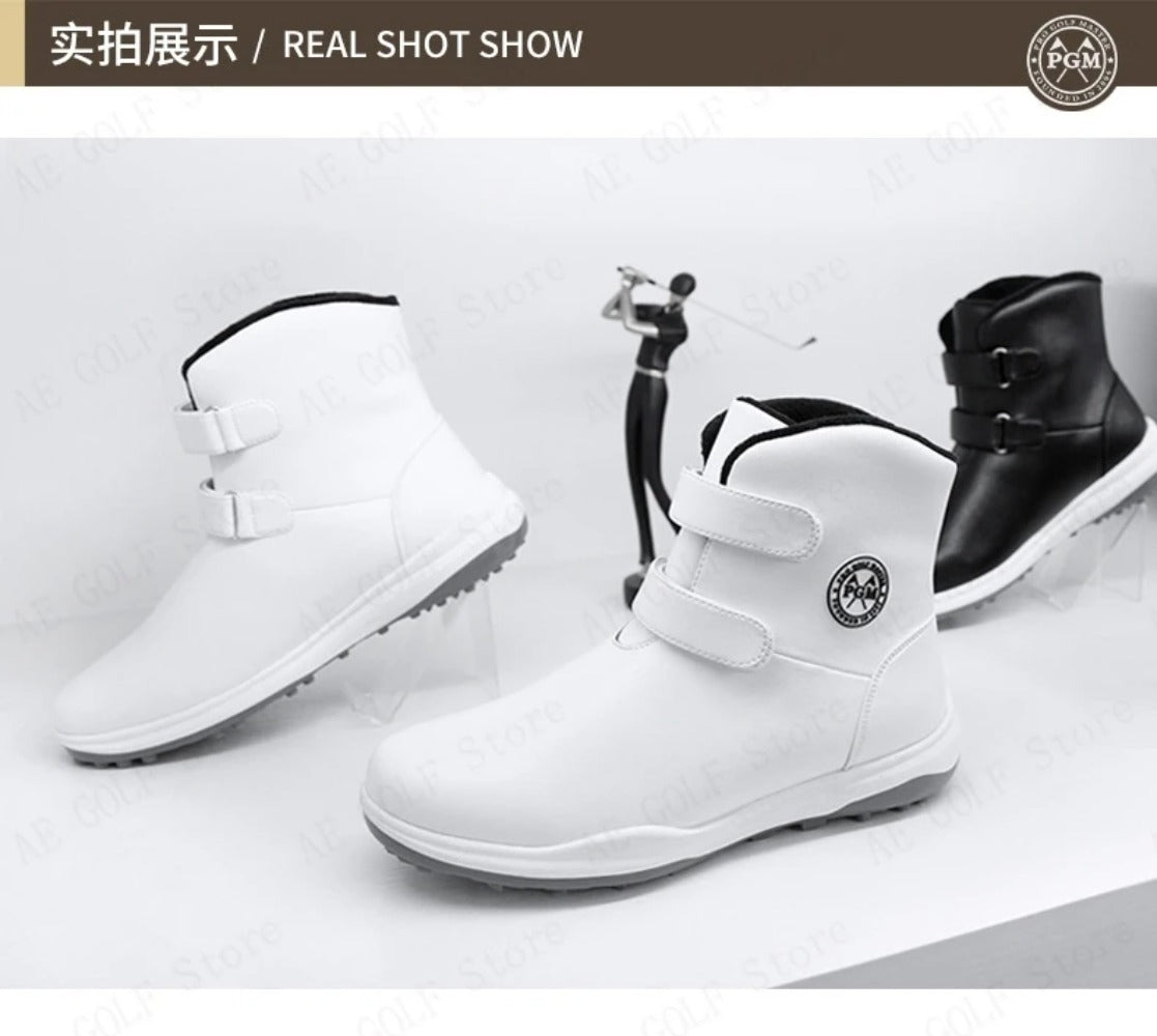 PGM Women's Golf Shoes Autumn Winter Waterproof Casual Boots Wear Anti-slip Sneakers Fleece Lining Women's Sports Shoes
