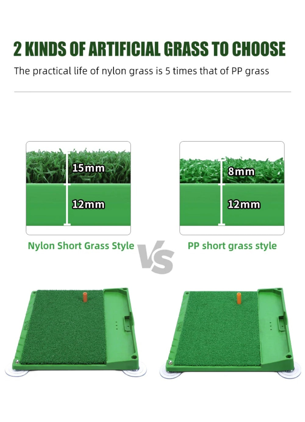 PGM Indoor Golf Training Hitting Mat for Golfers' Practice and Improvement