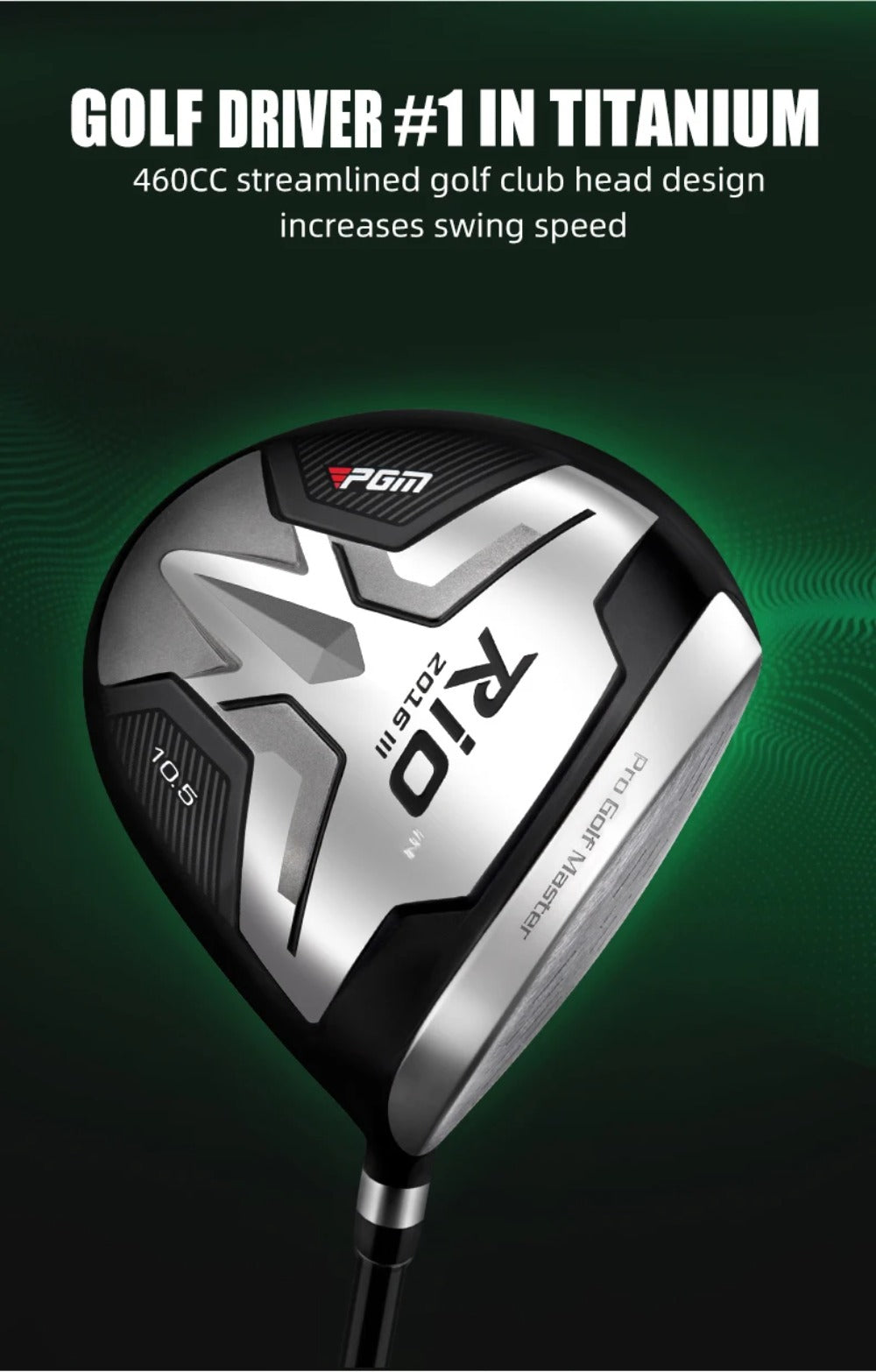 PGM Beginner Professional Golf Clubs Set Premium 460cc Black Golf Clubs