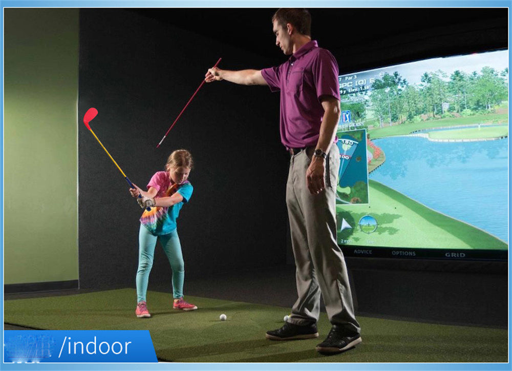PGM #7 Junior Golf Club Iron with Plastic Head Carbon Rod Practice for Coaching Teaching Children Boys and Girls in Single Clubs (3-5Y,Blue)