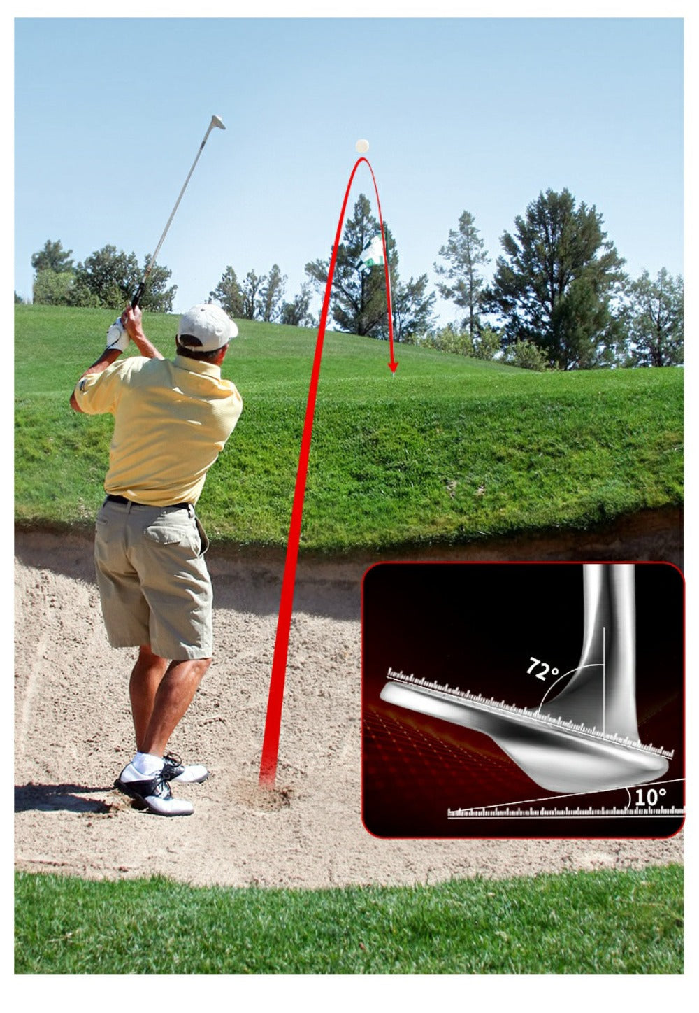 PGM 72 Degree Golf Wedges for Men Women Right-Handed Golf Sand Wedge 72° Loft Golf Clubs Sports