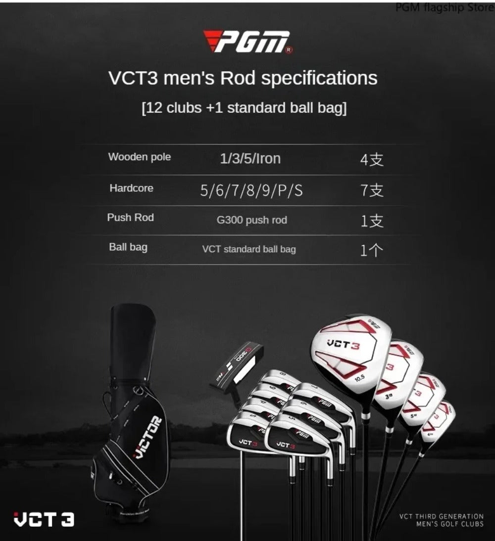 PGM Golf Clubs VCT3 Generation Right Handded 12 Clubs with Golf Bag Men's Beginners Full Complete Set