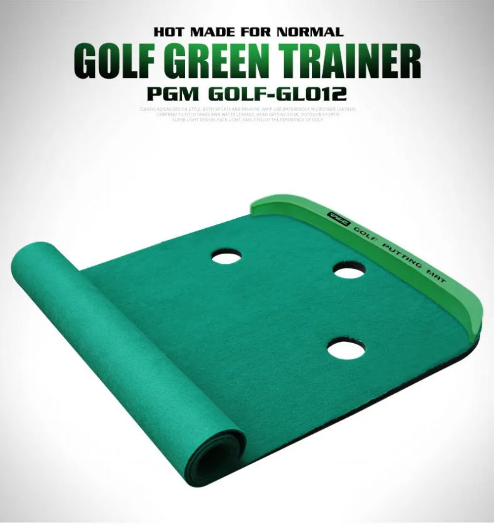 PGM Golf Portable Green Indoor Golf Puttering Trainer Mini Practice Blanket 3x1m