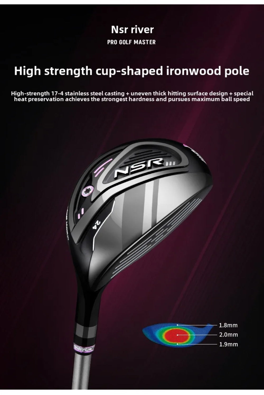 PGM NSR III Golf Clubs for Women Right Handed No.1/No.3/No.5 Hybrid Wooden Club Titanium Golf Driver Carbon Shaft High Rebound with Headcover