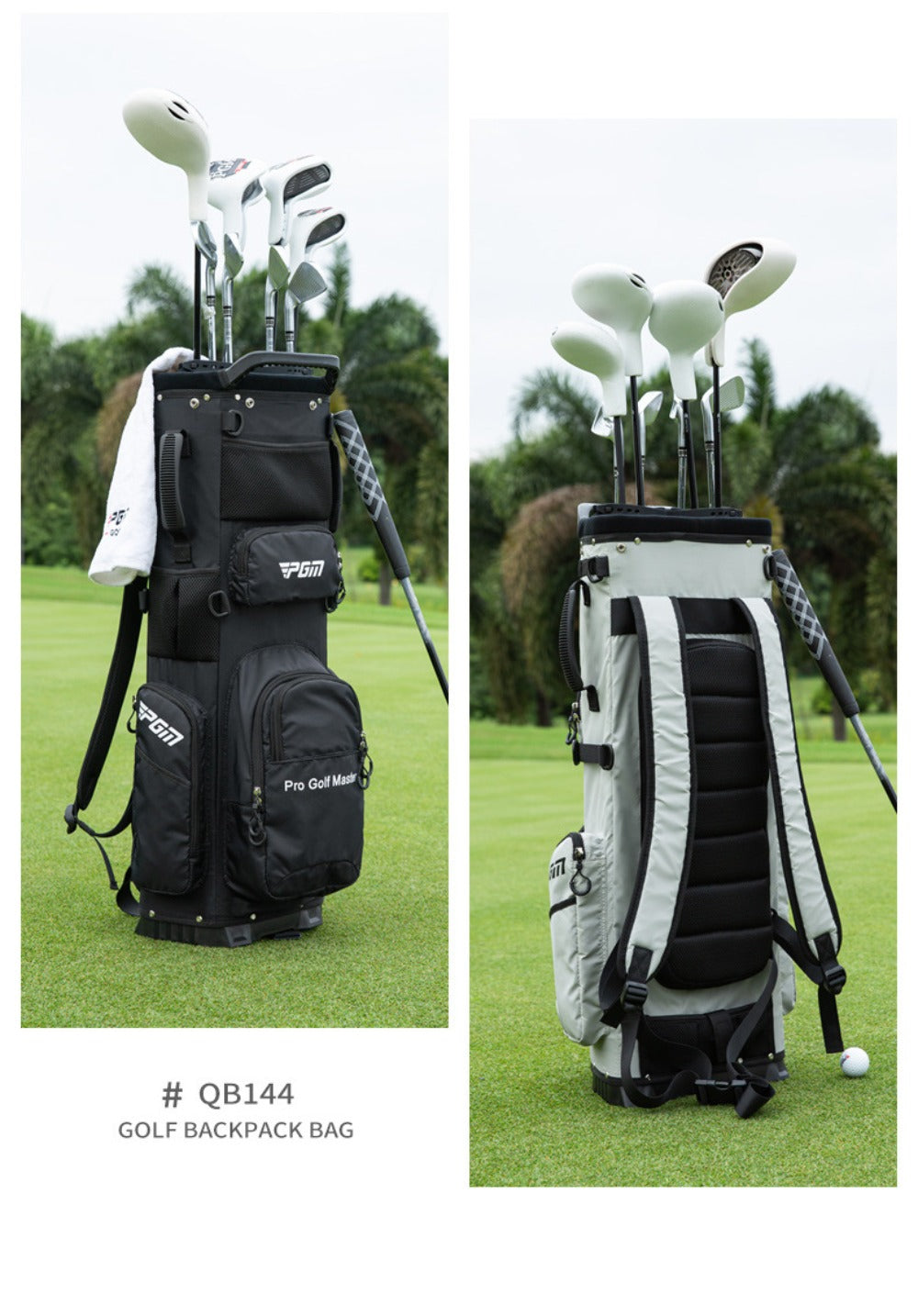 PGM Golf Bag, Backpack Style Golf Club Bag, Ultra Lightweight, Portable, Fixed, Plug-in, Waterproof Golf Bag
