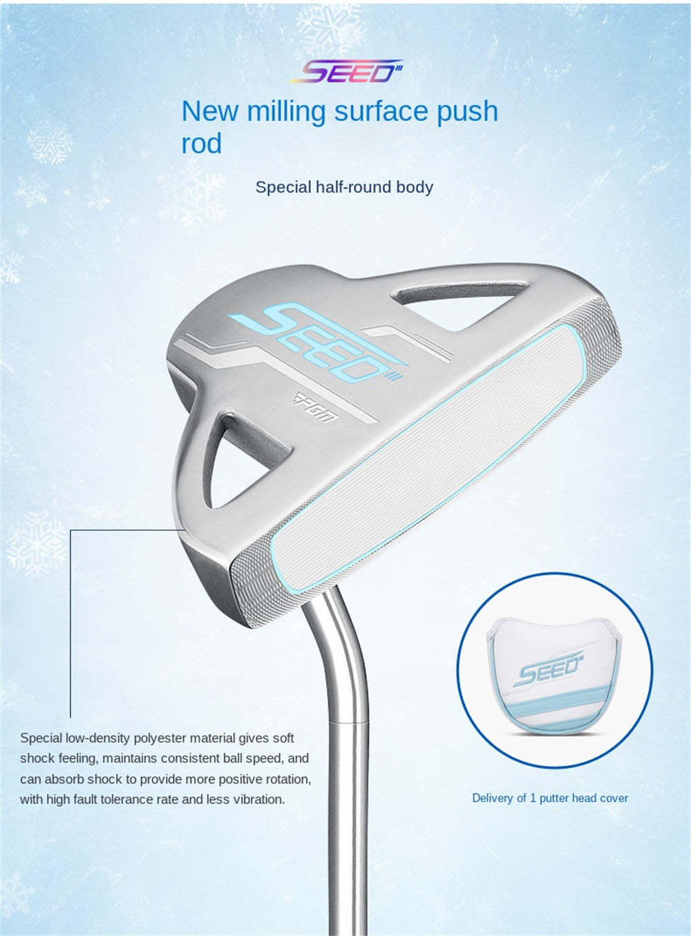 PGM Golf Mallet Putters Loft 3 Degree Junior Right Handed Golf Clubs Putter Stick Rod for Kids with Headcover for Boys Girls