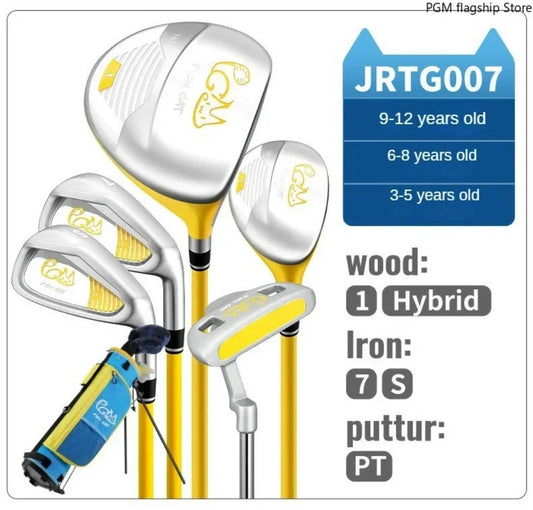 PGM Children's Golf Clubs for Boys and Girls Complete Set of Beginner Sets of Practice Clubs for 3-12 Years Old
