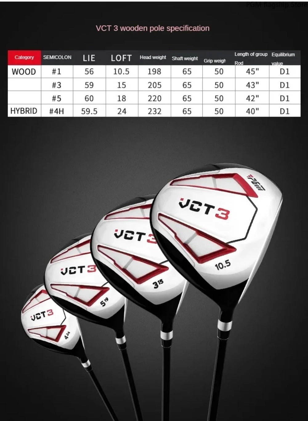 PGM Golf Clubs VCT3 Generation Right Handded 12 Clubs with Golf Bag Men's Beginners Full Complete Set