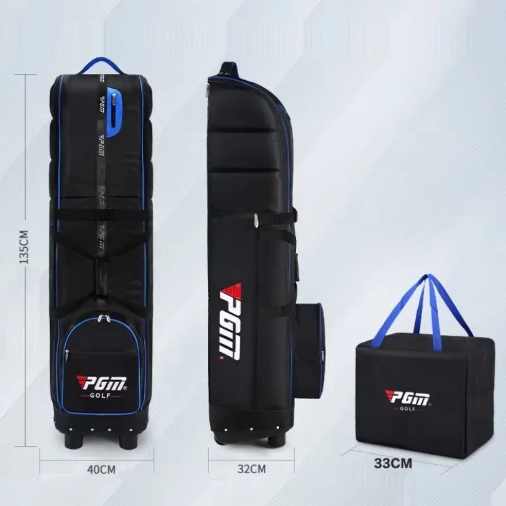 PGM Golf Travel Plane Bags with Wheel thicken Straps Foldable Golf Club Travel Cover for Airlines Golf Aviation Bag