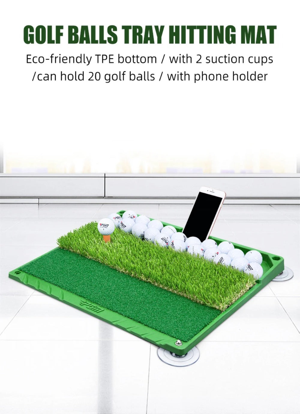 PGM Indoor Golf Training Hitting Mat for Golfers' Practice and Improvement